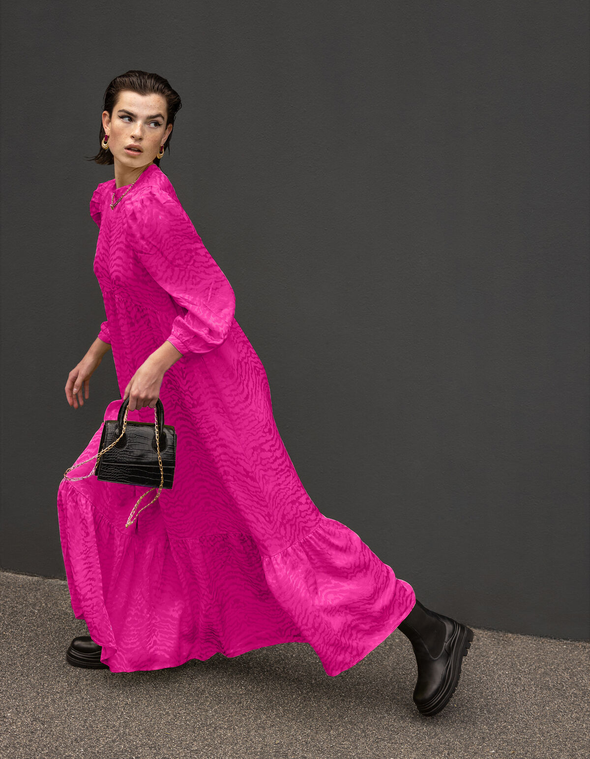 Jacquard-Maxikleid Rosa SHOEBY WOMEN