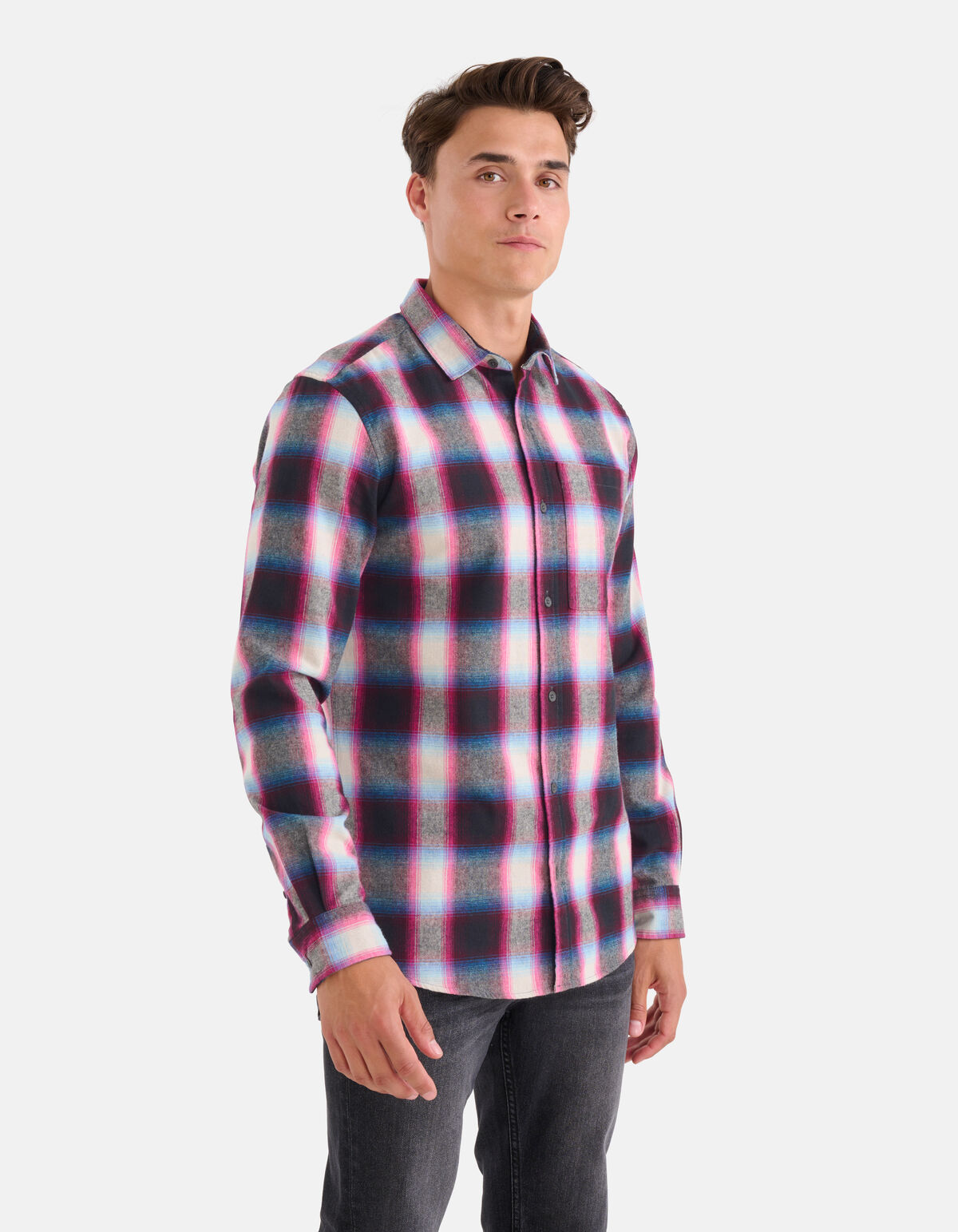 Fluoreszierendes kariertes Hemd Rosa SHOEBY MEN