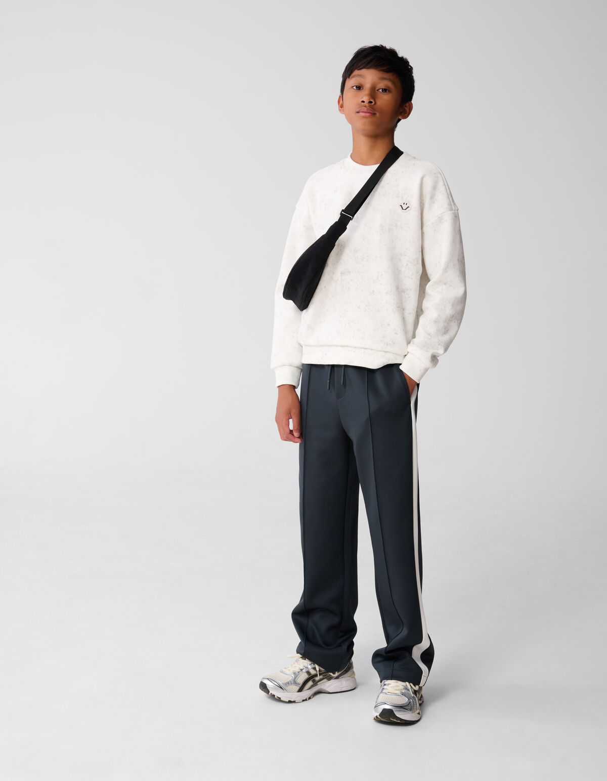 Bedruckter Smiley-Kunstpullover Weiß SHOEBY BOYS