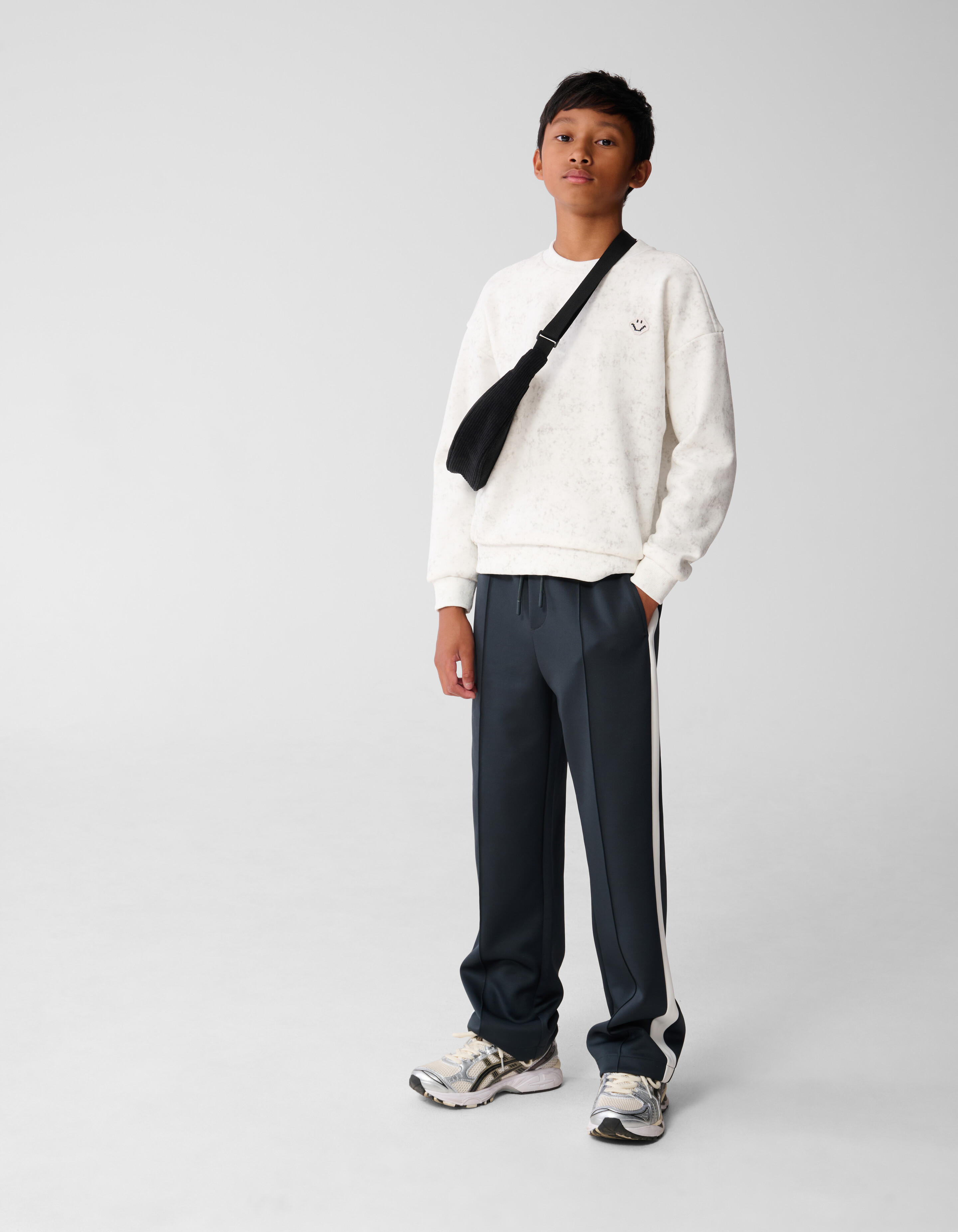 Bedruckter Smiley-Kunstpullover Weiß SHOEBY BOYS