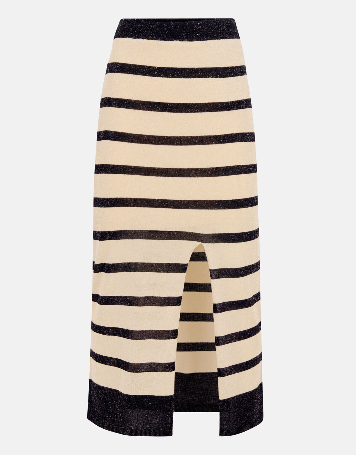 Glitter Gestreepte Midi Rok Gebroken Wit/Zwart SHOEBY WOMEN