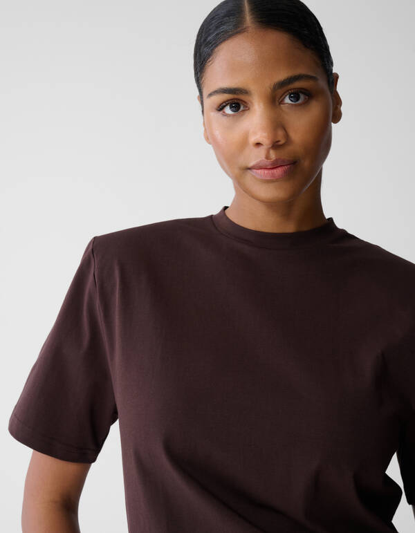 Gepolstertes T-Shirt Dunkelbraun SHOEBY WOMEN