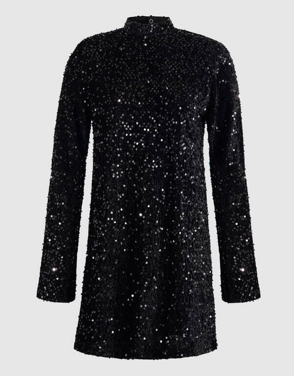 Sequin Mini Dress Black SHOEBY WOMEN