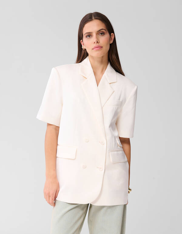 Kurzärmeliger Blazer Off White SHOEBY WOMEN