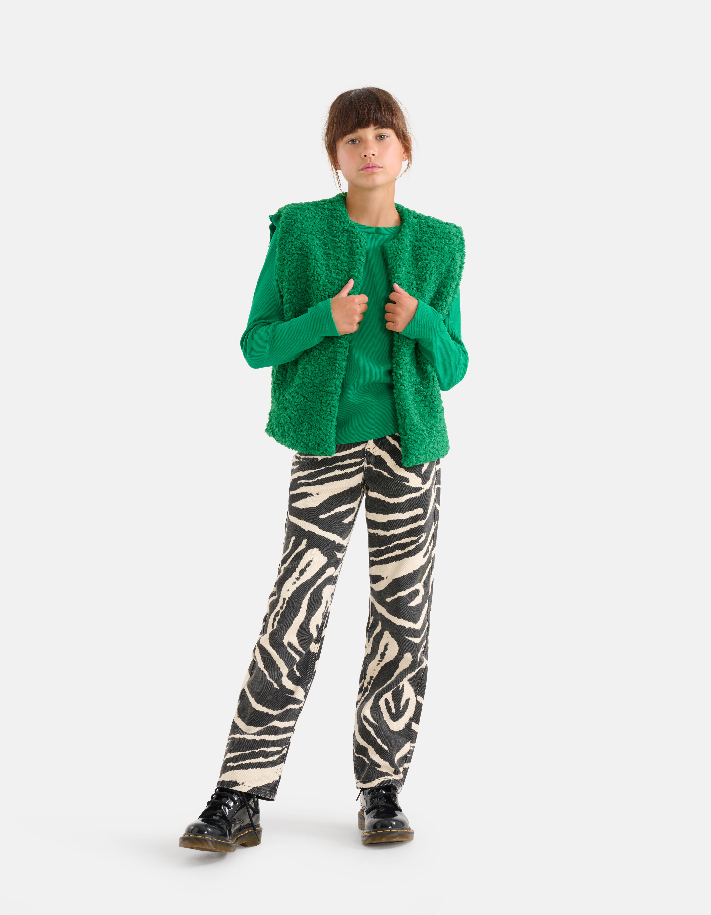 Rib Ruffle Longsleeve Groen SHOEBY GIRLS