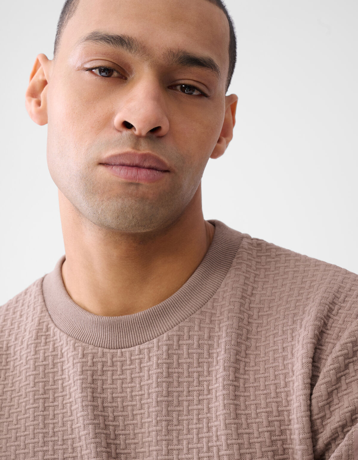 Jersey Textur Longsleeve Hellbraun SHOEBY MEN