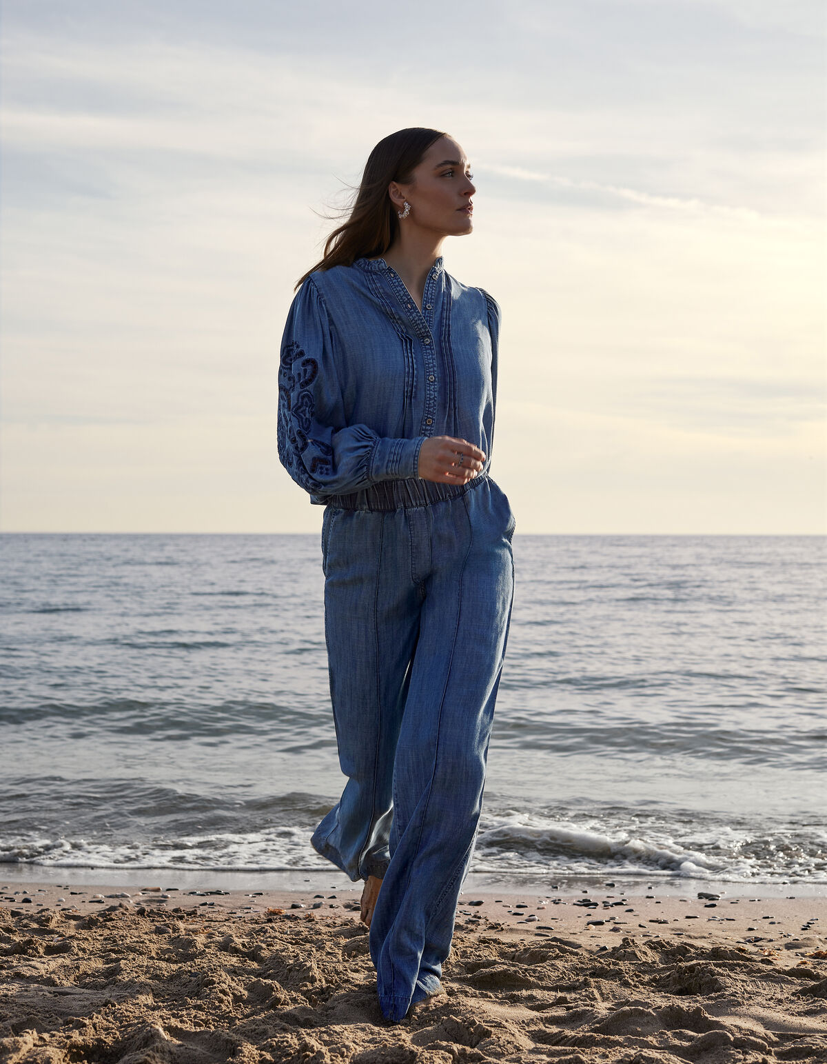 Weit geschnittene Pintuck-Hose Blau von Mieke SHOEBY WOMEN
