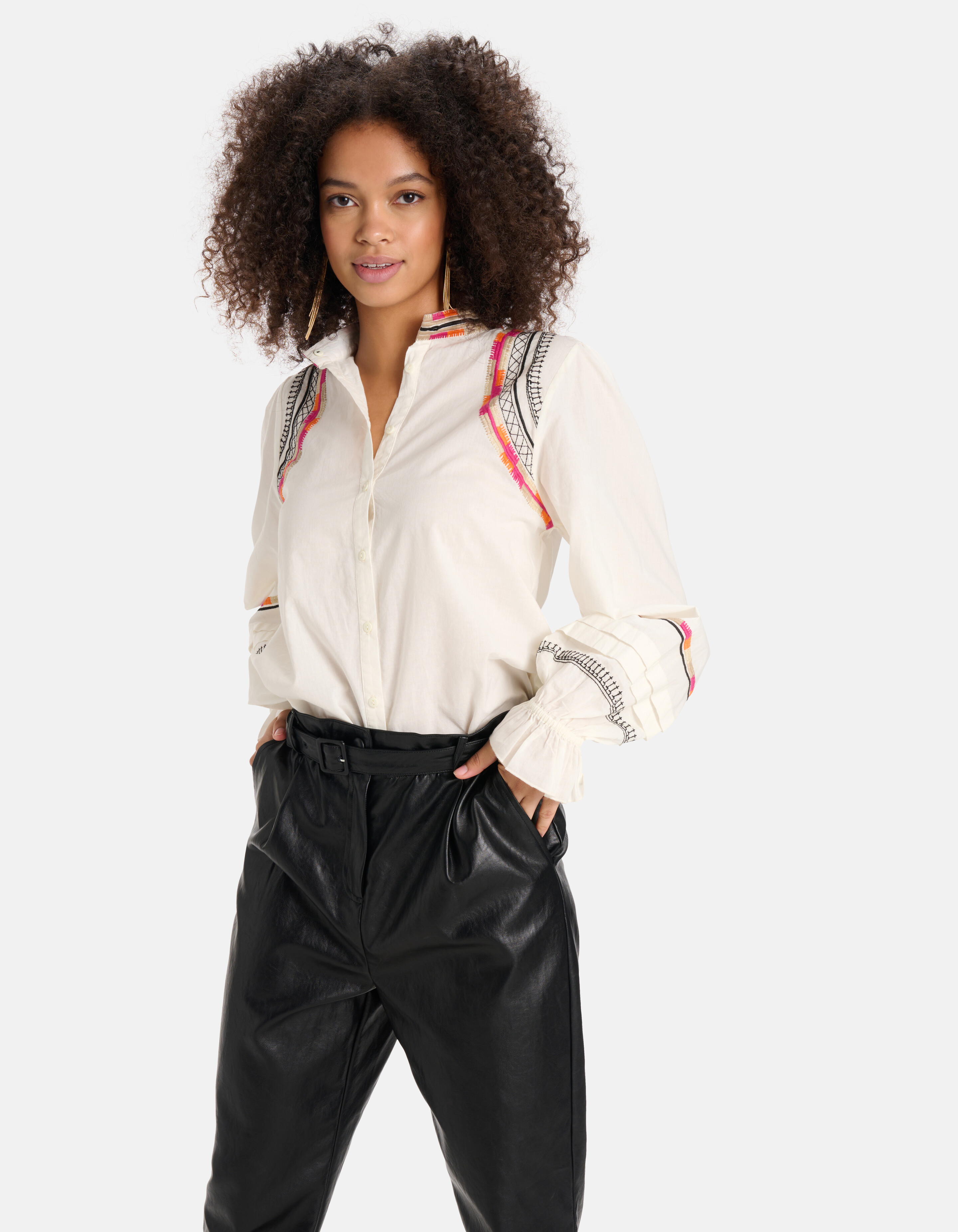 Bluse mit Stickereidetails Off White SHOEBY WOMEN