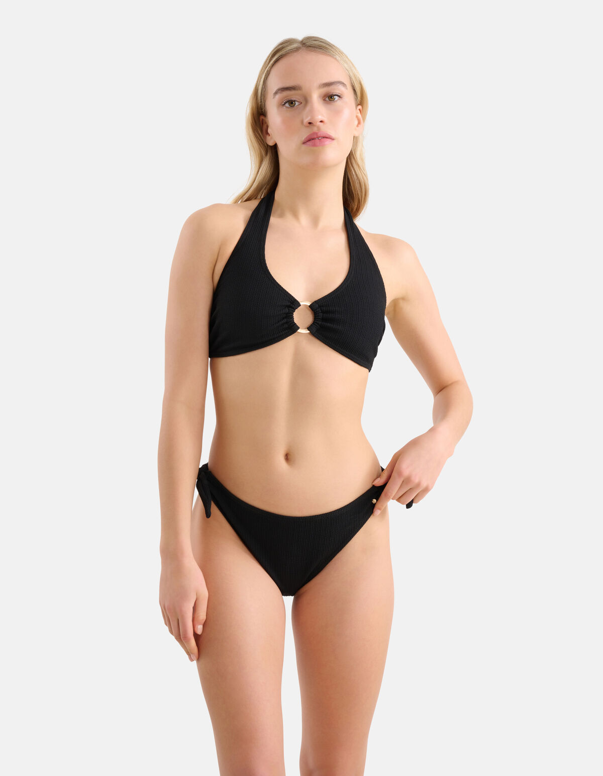 Gepr&auml;gtes Bikini-Unterteil Schwarz SHOEBY ACCESSOIRES