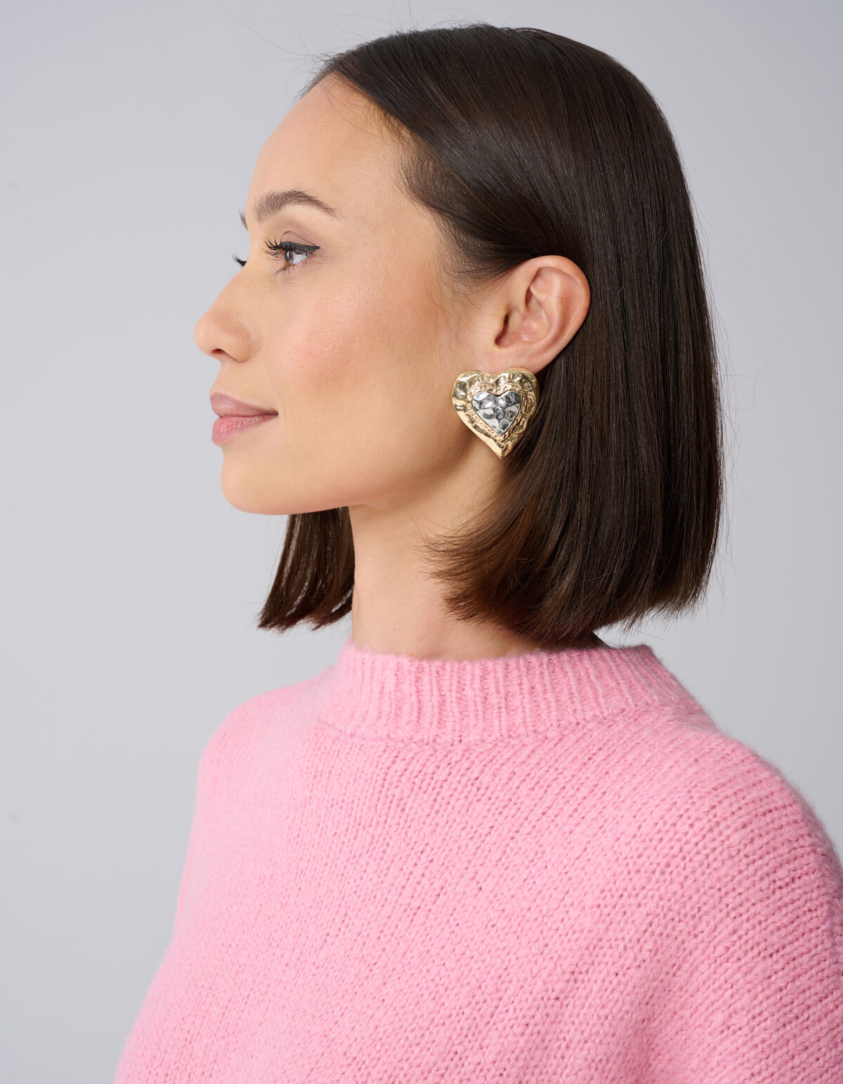 Hammerd Heart Ohrringe Gold SHOEBY ACCESSOIRES