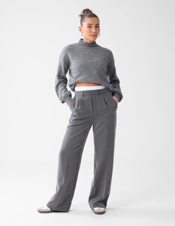 Hose mit doppeltem Bund Dunkelgrau SHOEBY WOMEN