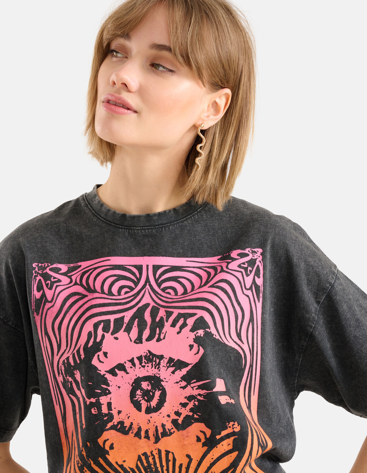 Artwork T-shirt Dunkelgrau SHOEBY WOMEN