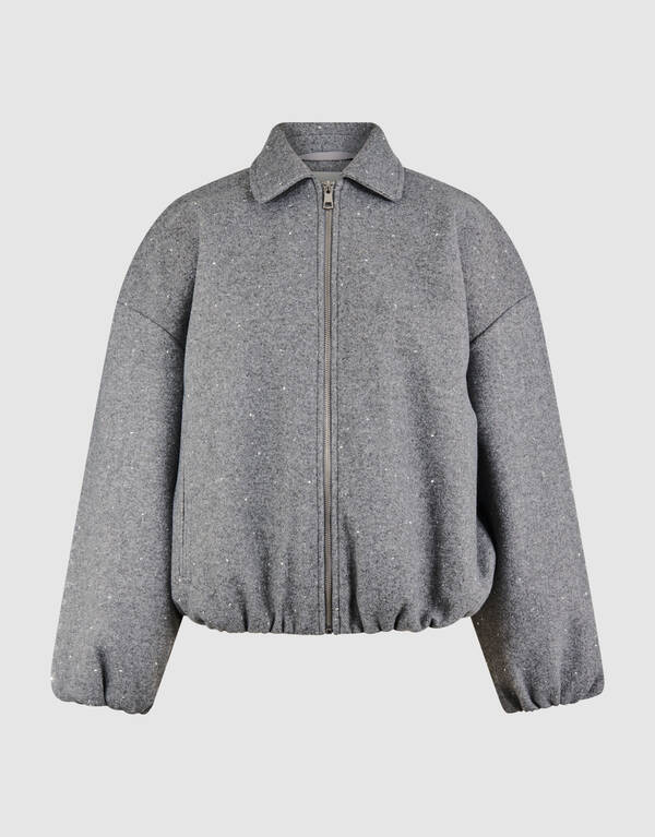 Strass-Bomber Jack Grau von Mieke SHOEBY WOMEN