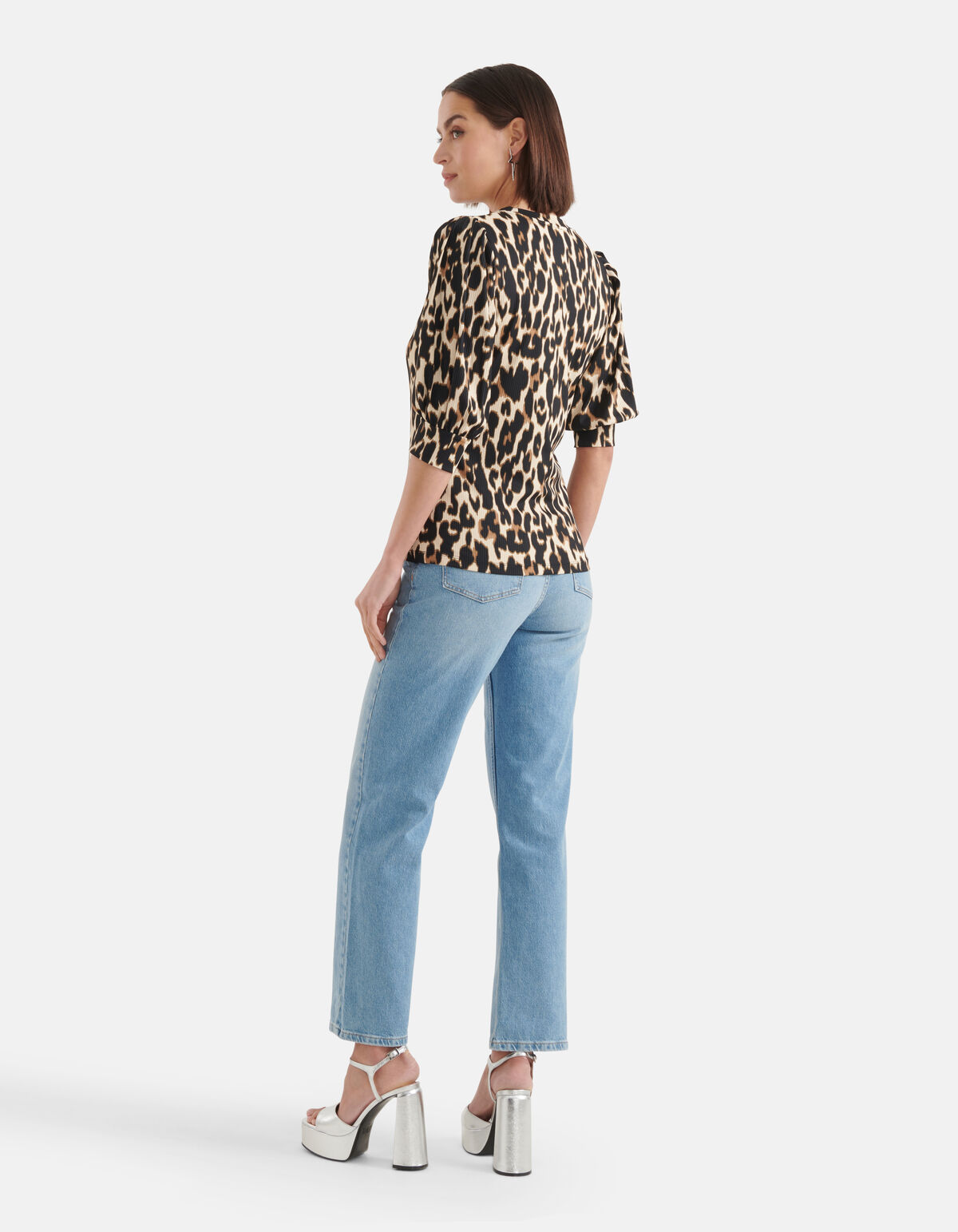 Leopard Rib Top Schwarz SHOEBY WOMEN