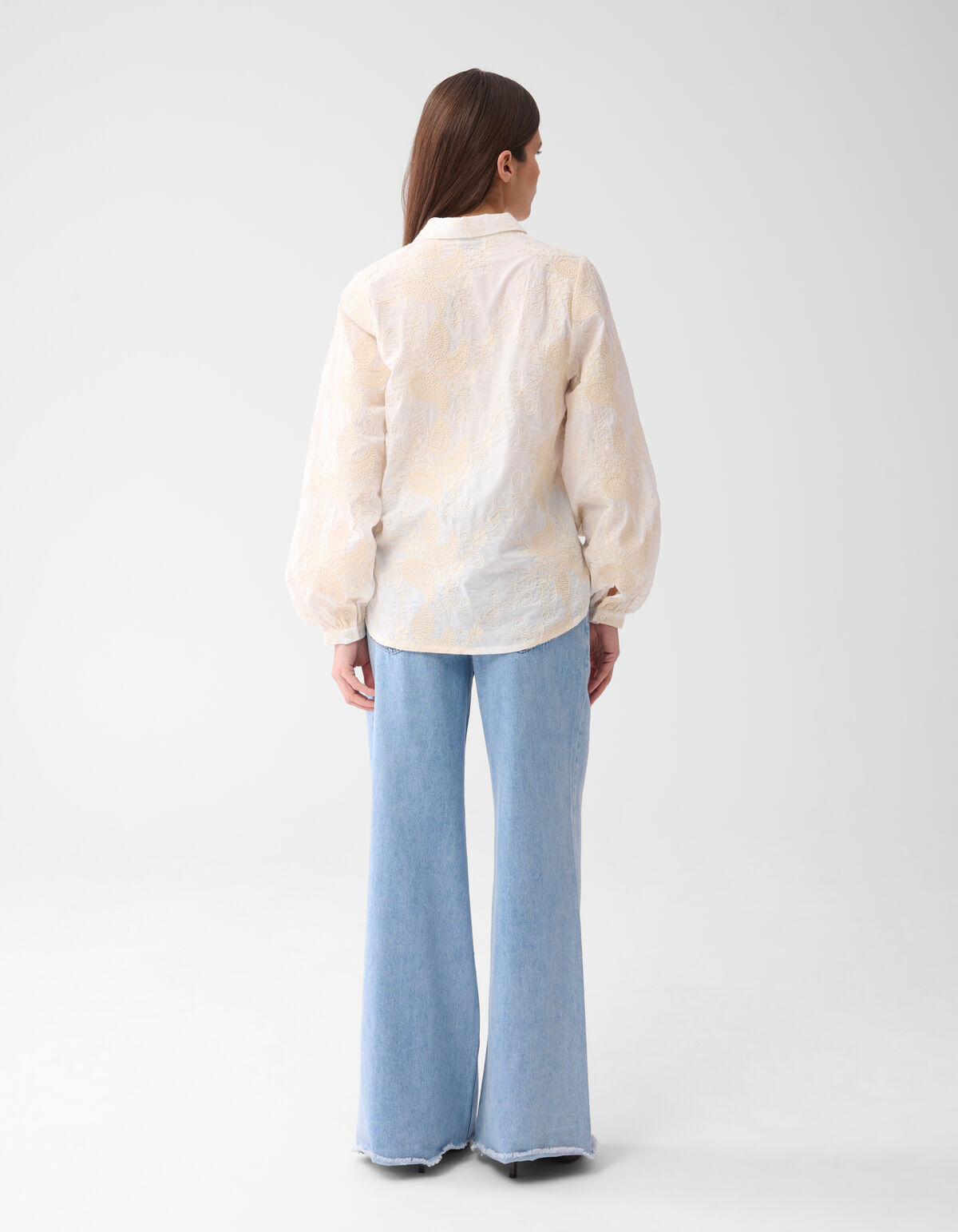 Stickerei Bluse Off White SHOEBY WOMEN