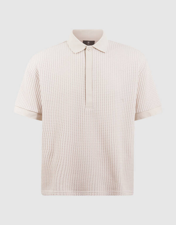 Schweres Waffel-Poloshirt Sand SHOEBY MEN