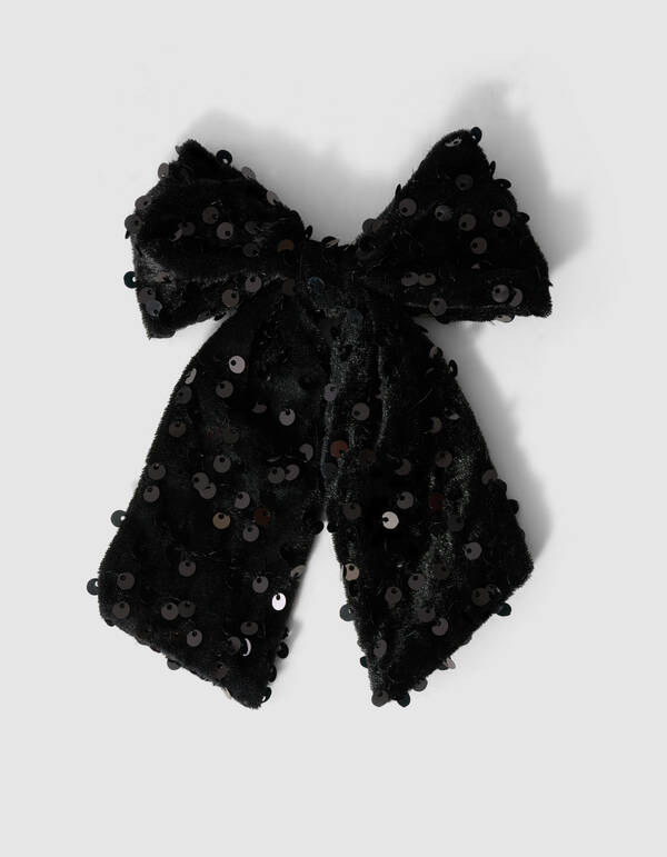 Velvet Haarspange Mit Pailletten Schwarz SHOEBY ACCESSOIRES