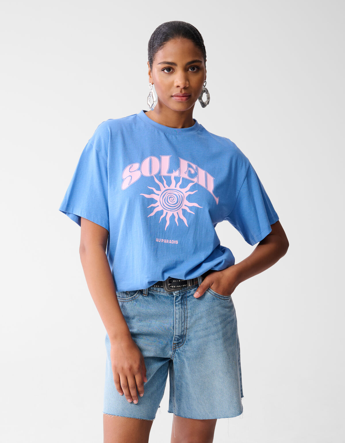 Soleil Kunstwerk T-shirt Blau SHOEBY WOMEN