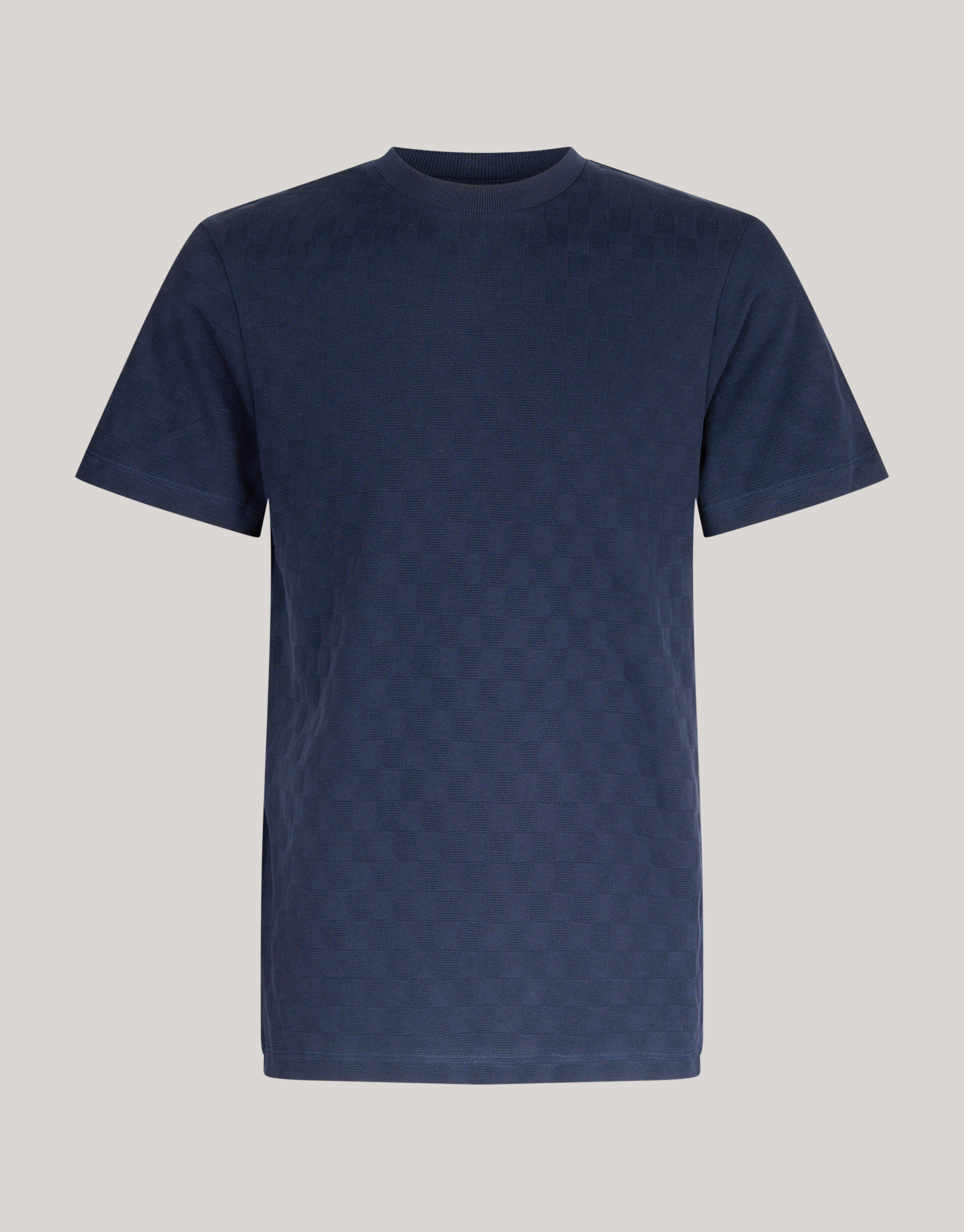 Blocktextur-T-Shirt Dunkelblau SHOEBY MEN