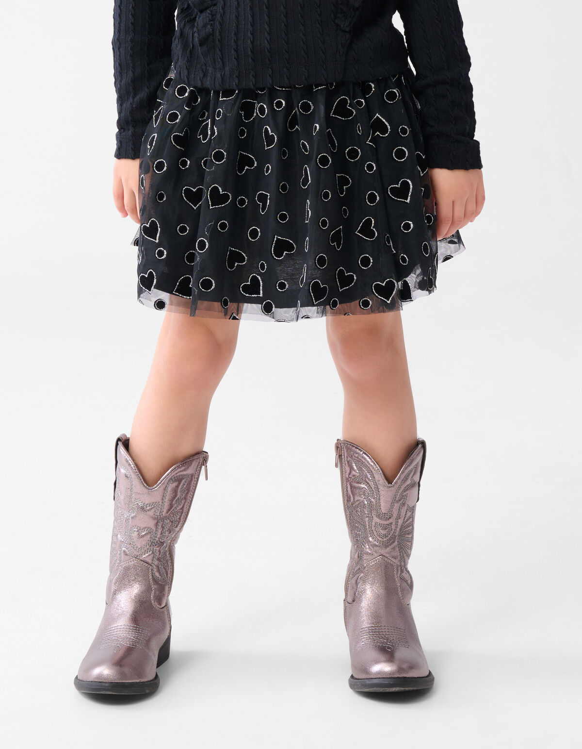 Glitter Mesh Rock Schwarz SHOEBY GIRLS