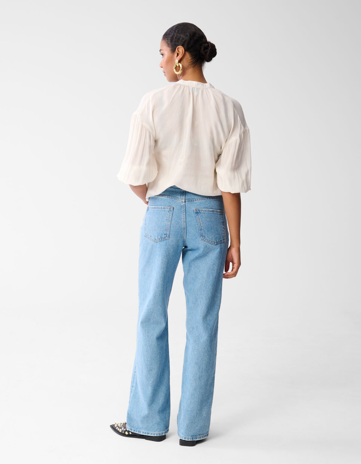 Glänzende Bluse Off White SHOEBY WOMEN