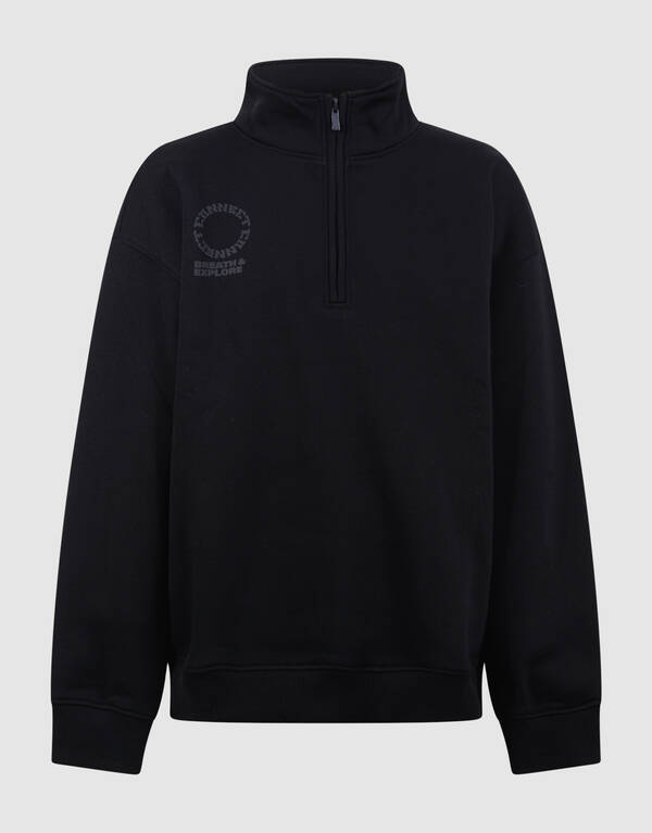 Schwarzer Pullover mit halbem Reißverschluss SHOEBY BOYS