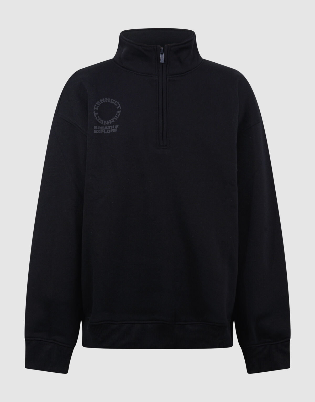 Schwarzer Pullover mit halbem Reißverschluss SHOEBY BOYS