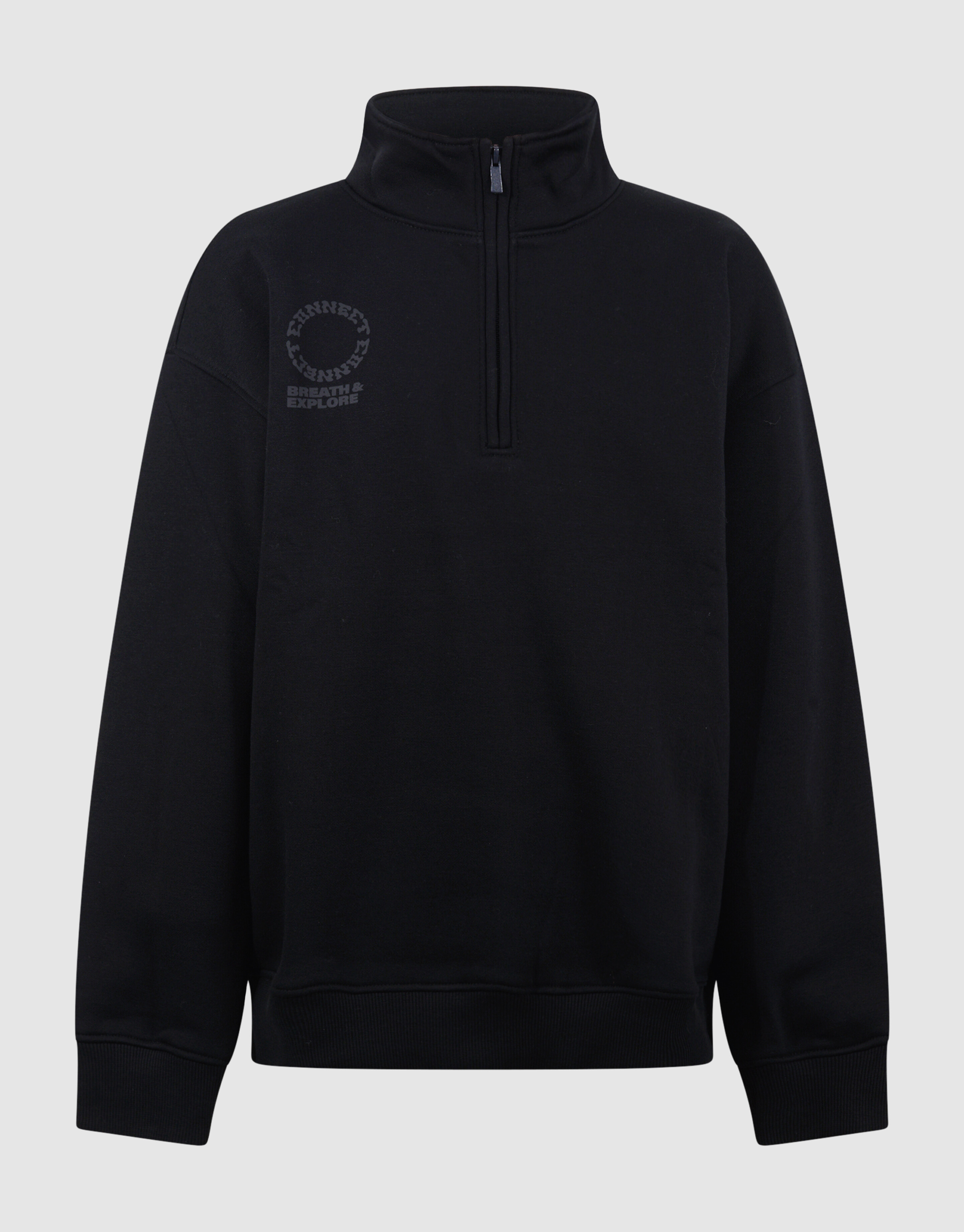 Schwarzer Pullover mit halbem Reißverschluss SHOEBY BOYS