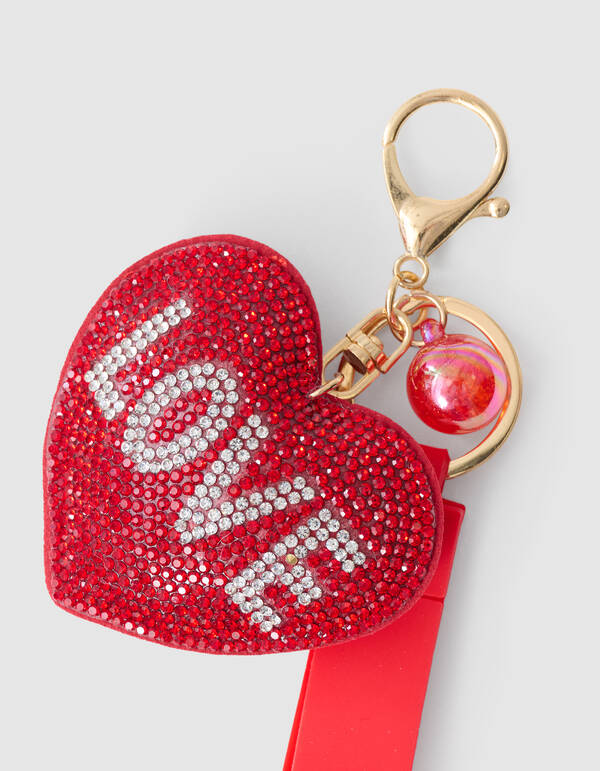 Strass Love Schlüsselanhänger Rot SHOEBY ACCESSOIRES