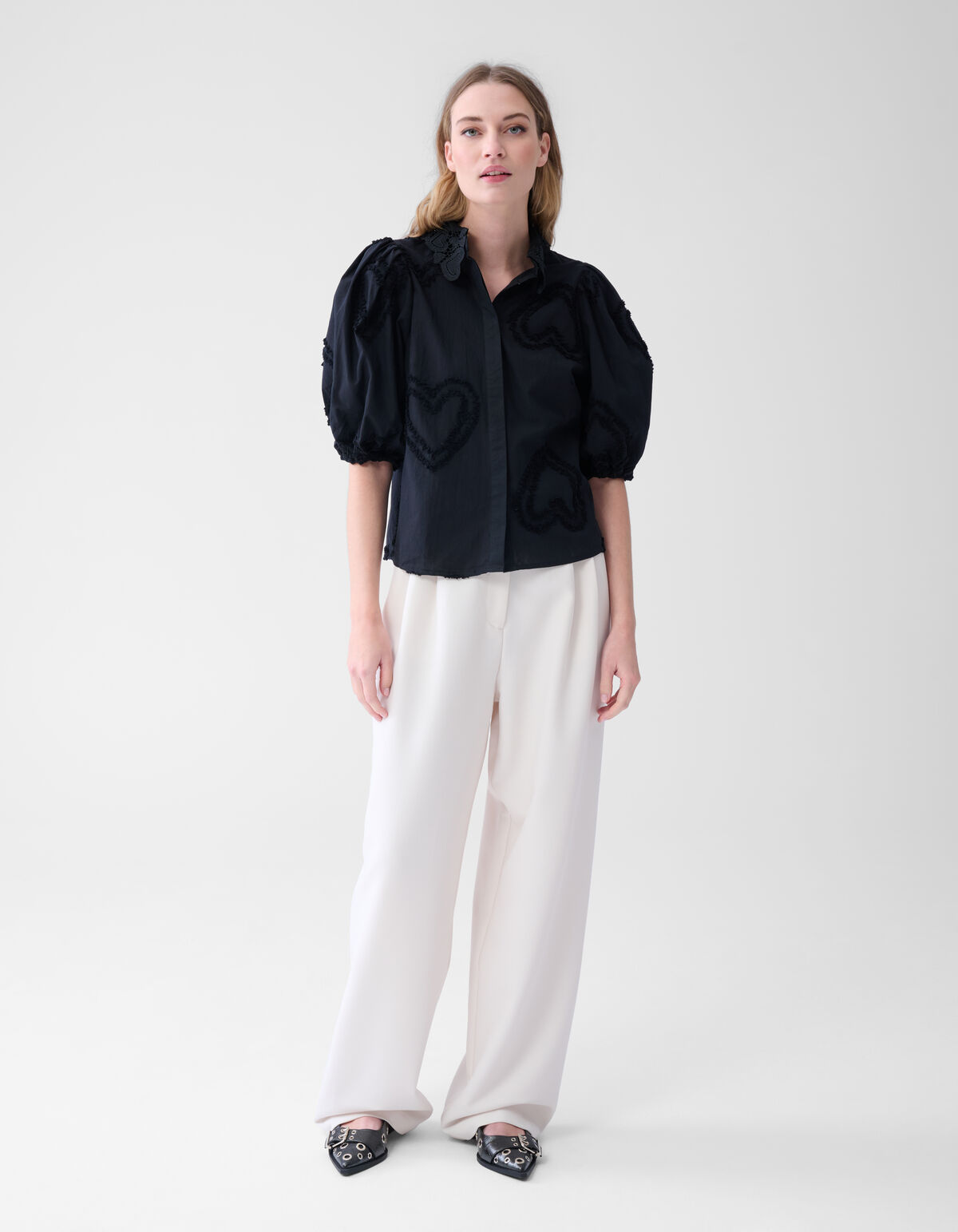 Puff Heart Top Schwarz SHOEBY WOMEN
