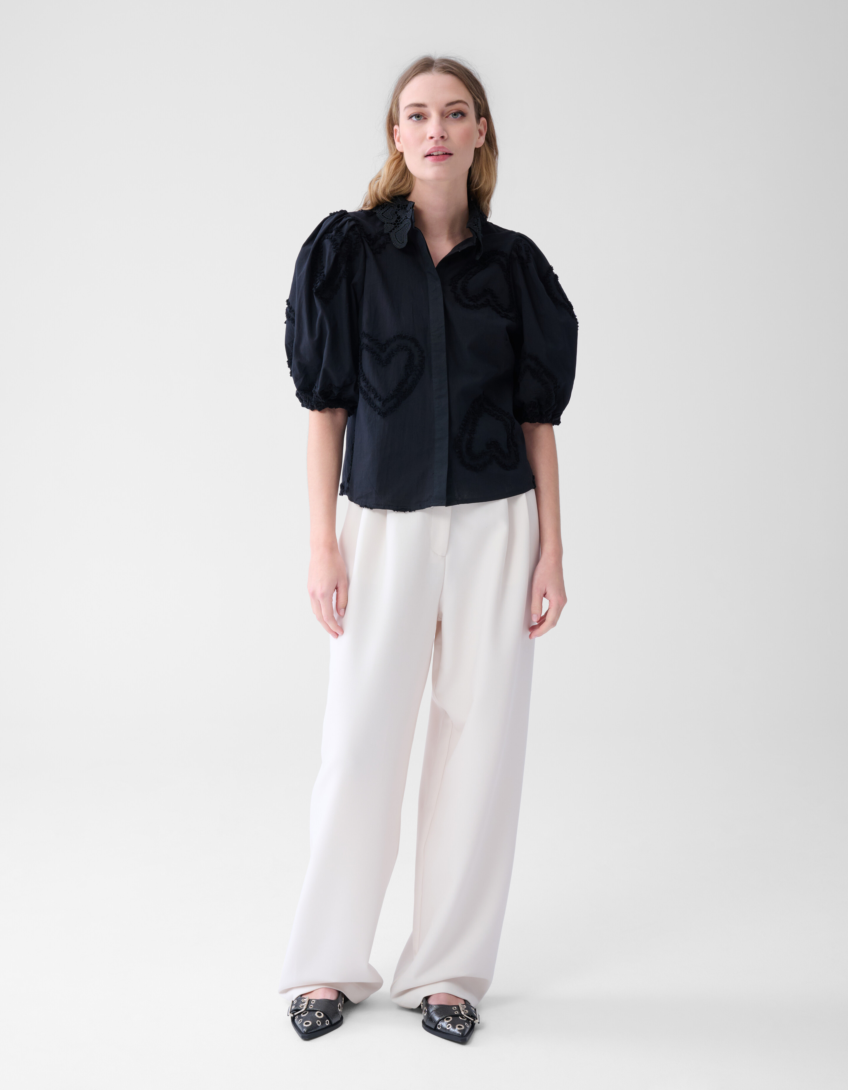 Puff Heart Top Schwarz SHOEBY WOMEN