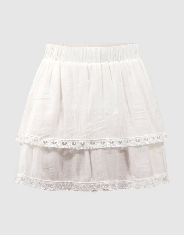 R&uuml;schen-Minirock Wei&szlig; SHOEBY GIRLS
