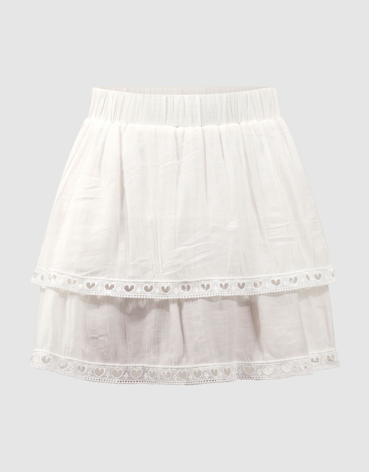 R&uuml;schen-Minirock Wei&szlig; SHOEBY GIRLS