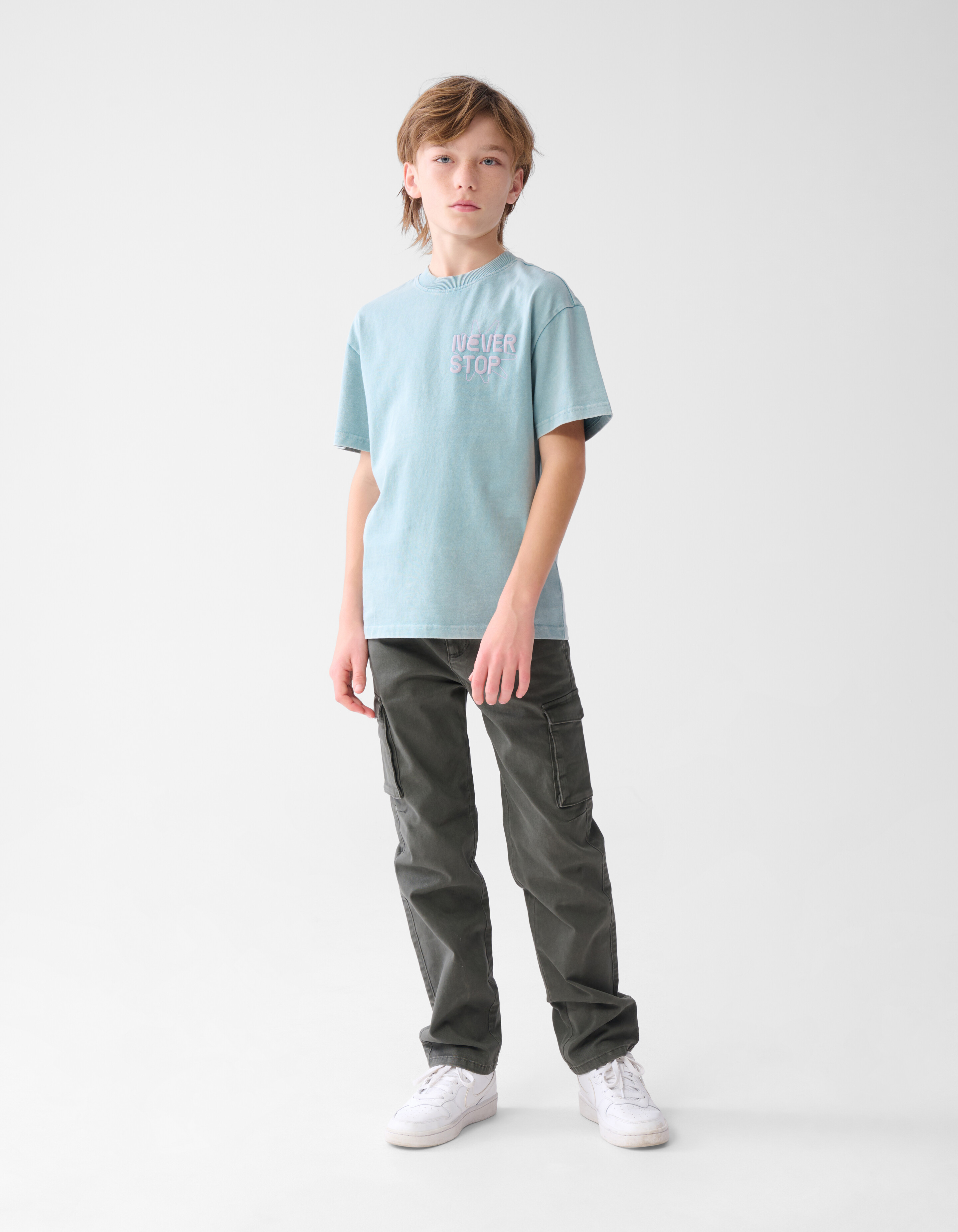 Textdruck-T-Shirt Hellblau SHOEBY BOYS