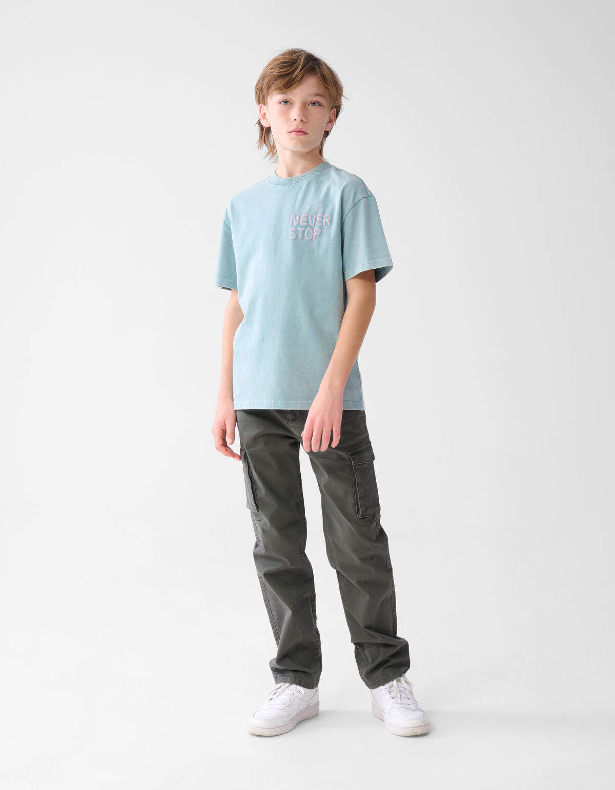 Textdruck-T-Shirt Hellblau SHOEBY BOYS