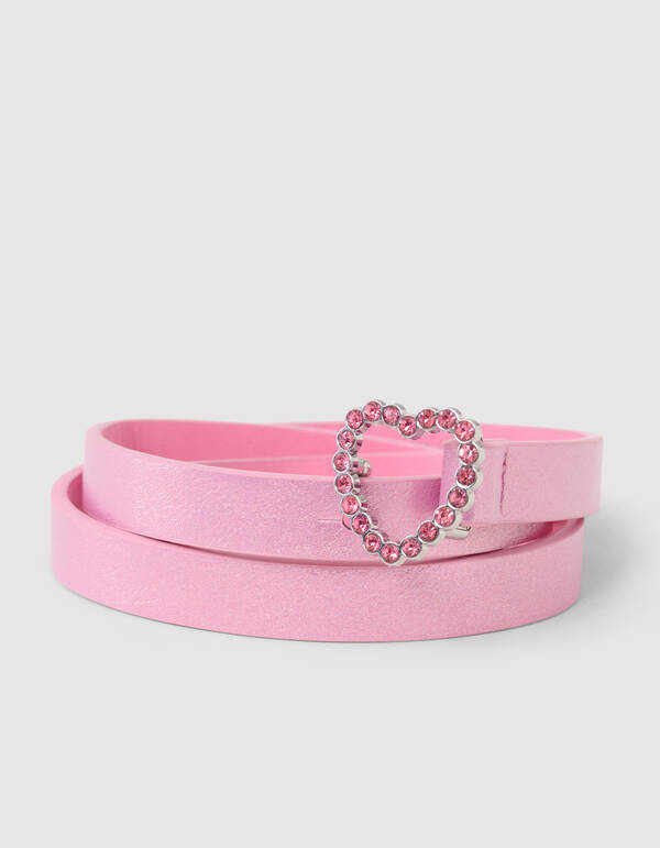 Strass Heart G&uuml;rtel Hellrosa SHOEBY ACCESSOIRES