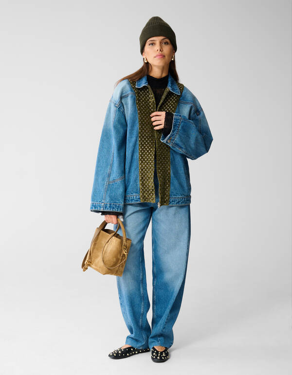 Velours-Jeansjacke Blau Von Mieke SHOEBY WOMEN