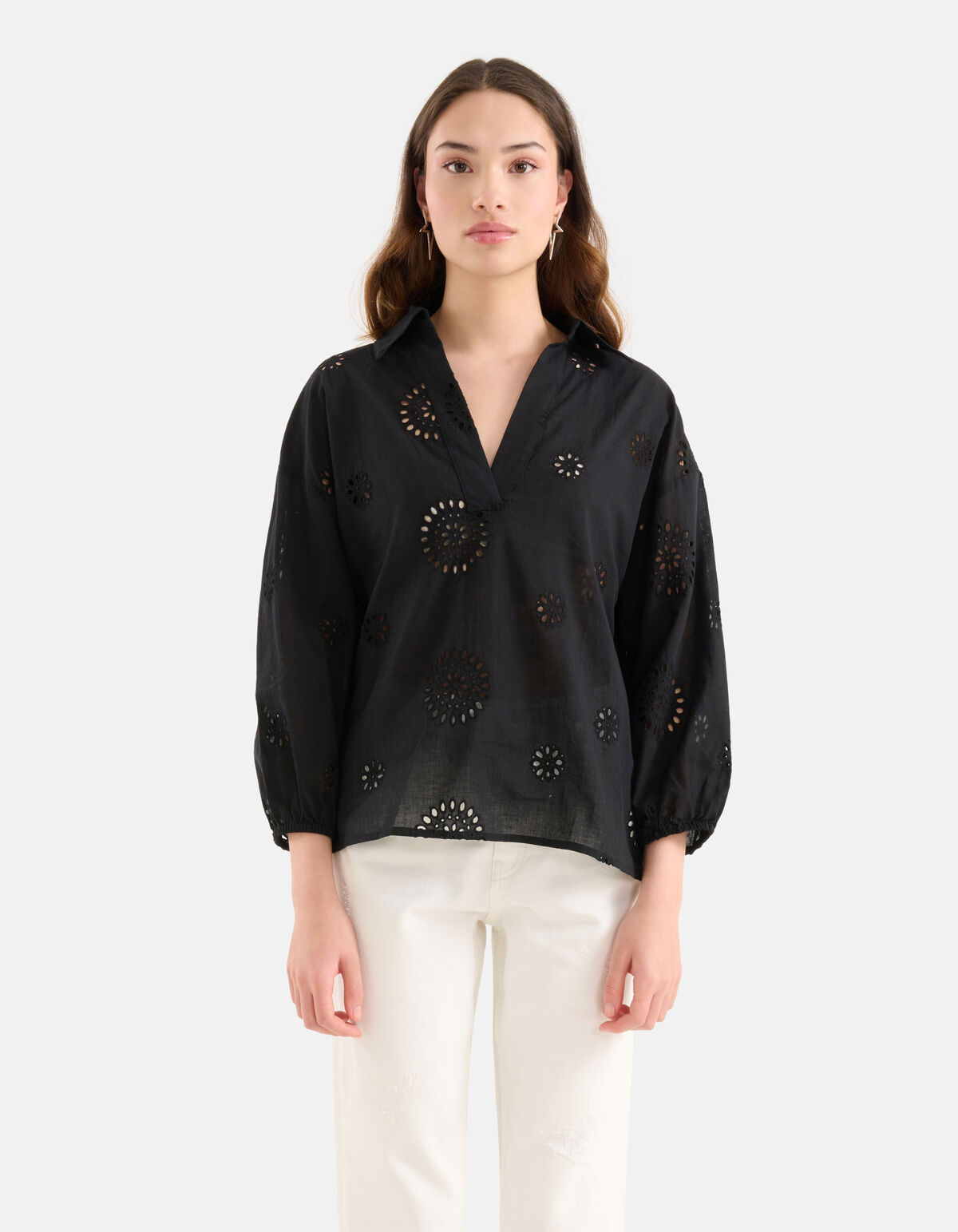 Broderie-Bluse Schwarz SHOEBY WOMEN