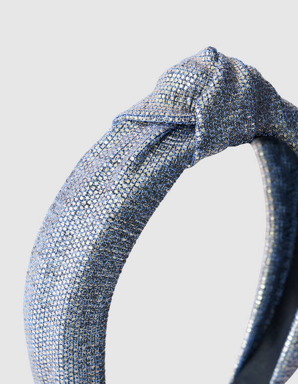 Metallic Stirnband Blau/Silber SHOEBY ACCESSOIRES
