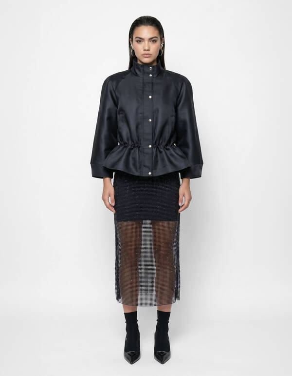 Midi-Rock mit Strasssteinen Schwarz SHOEBY WOMEN