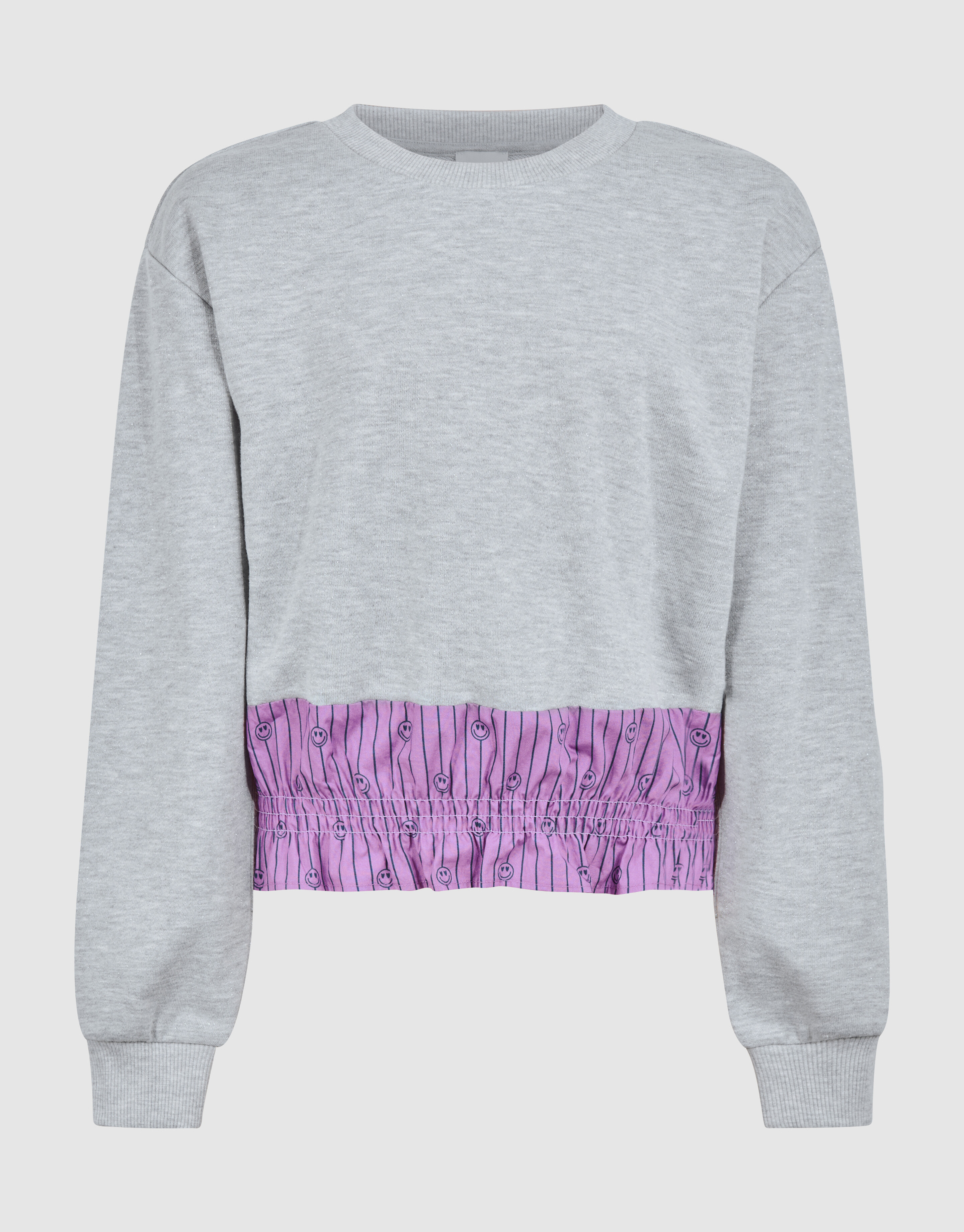 Smiley Nadelstreifen-Pullover Grau SHOEBY GIRLS