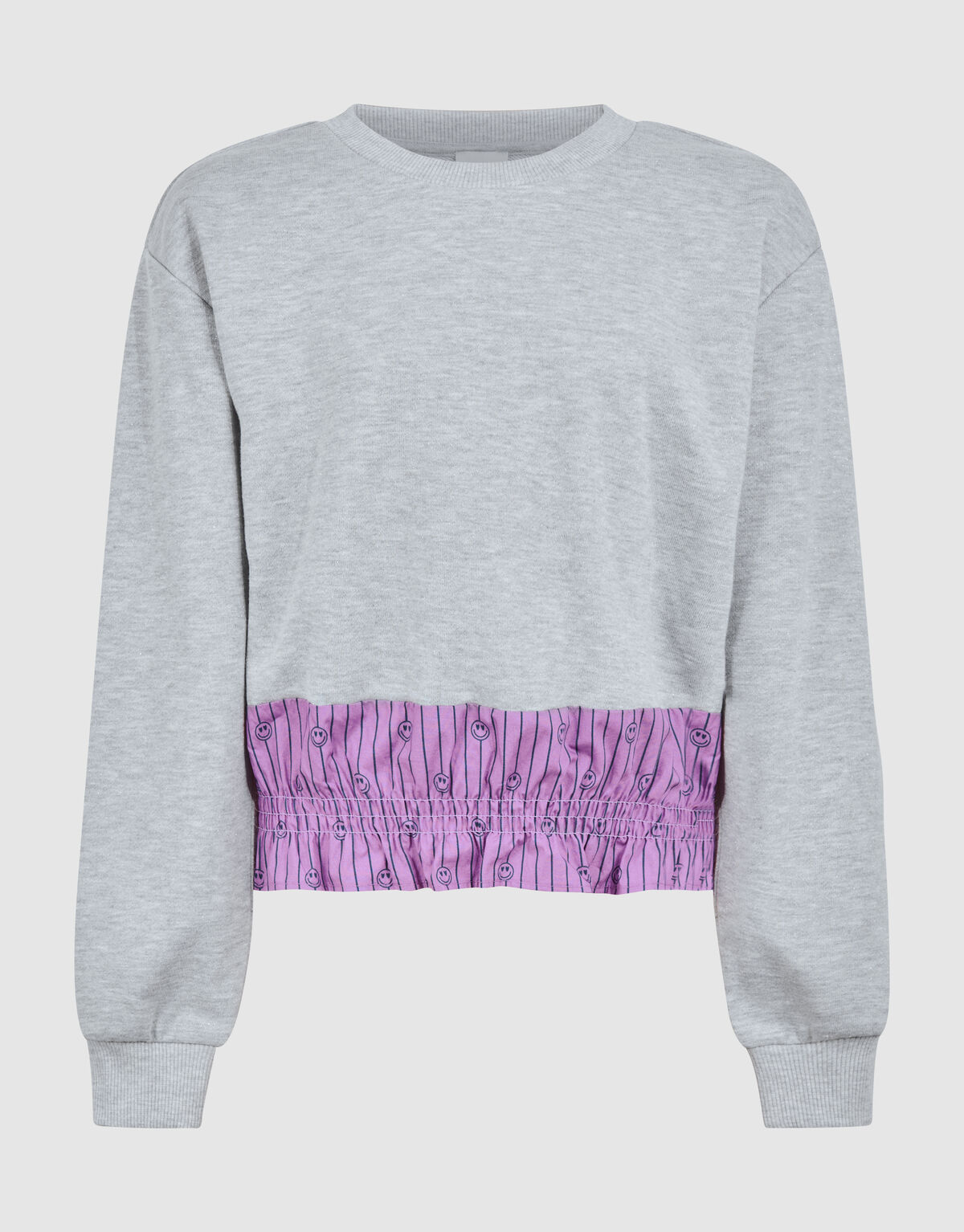 Smiley Nadelstreifen-Pullover Grau SHOEBY GIRLS