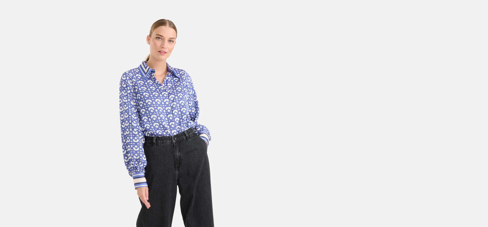 Grafik-Retro-Bluse Lila von Mieke SHOEBY WOMEN