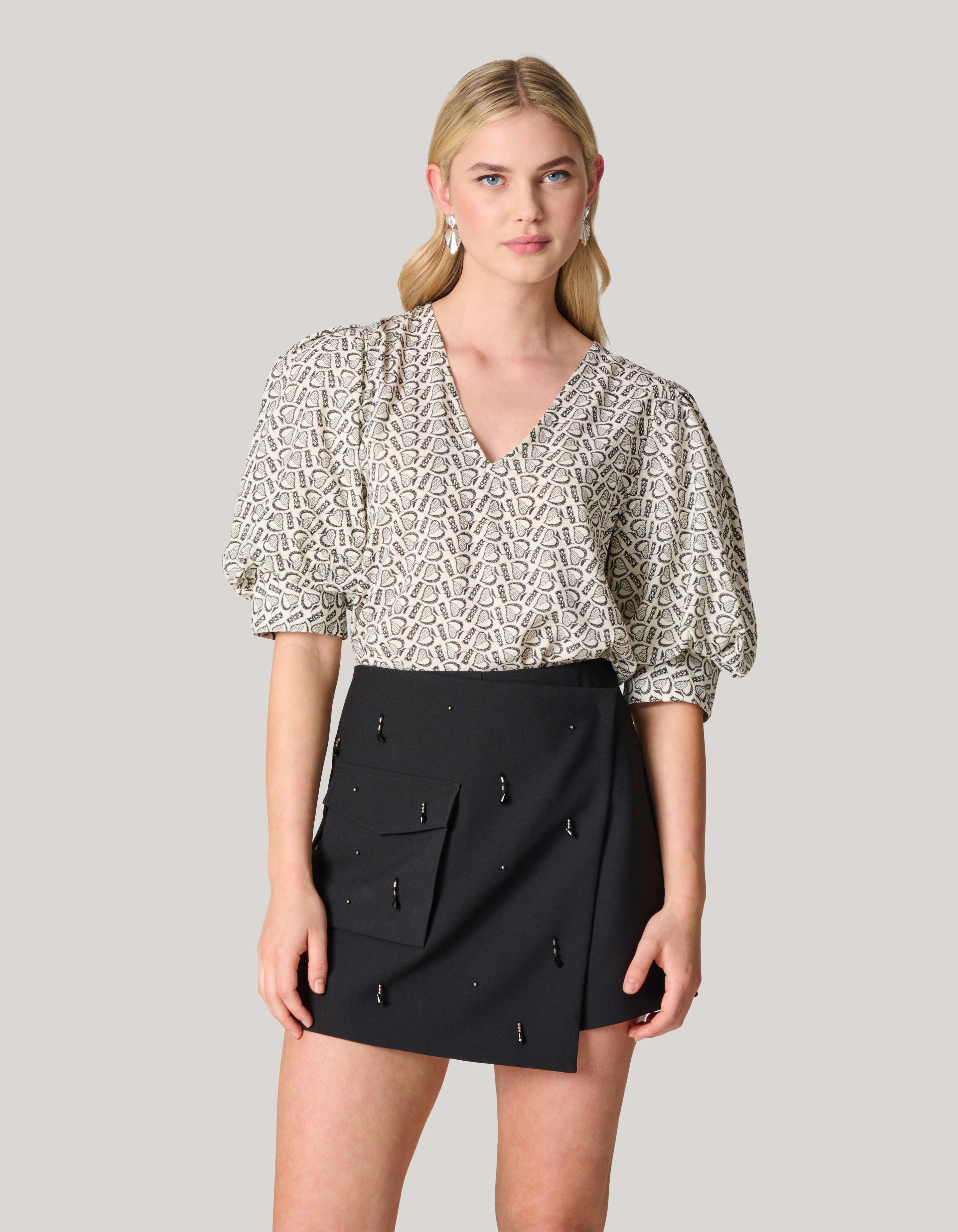 Bedrucktes Herz-Top Wit SHOEBY WOMEN