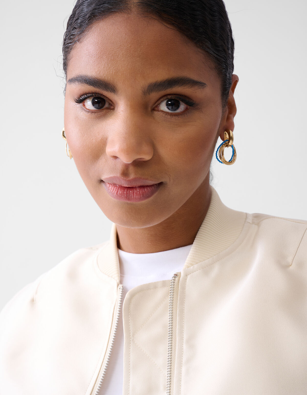 Perlenring-Ohrringe Blau SHOEBY ACCESSOIRES