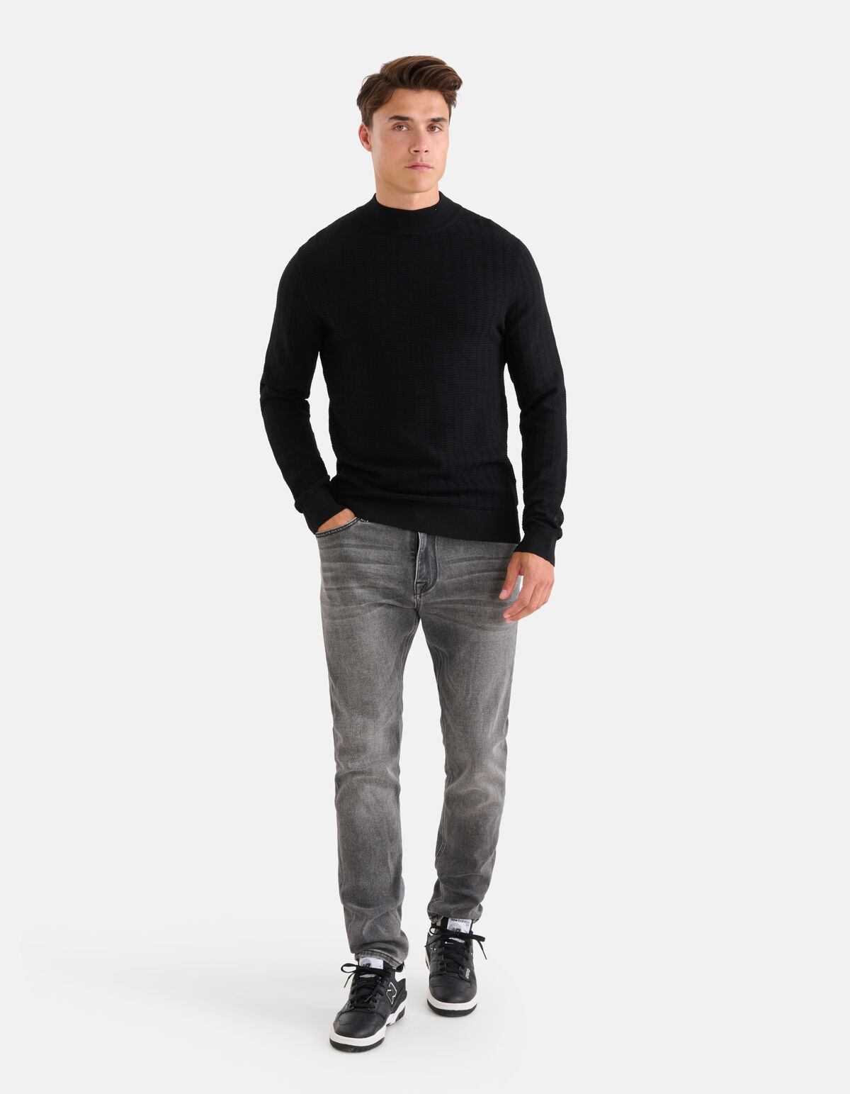Strukturierter Pullover Schwarz SHOEBY MEN