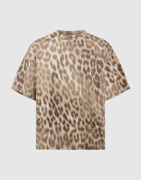Oversized Leopard T-Shirt Hellbraun SHOEBY GIRLS