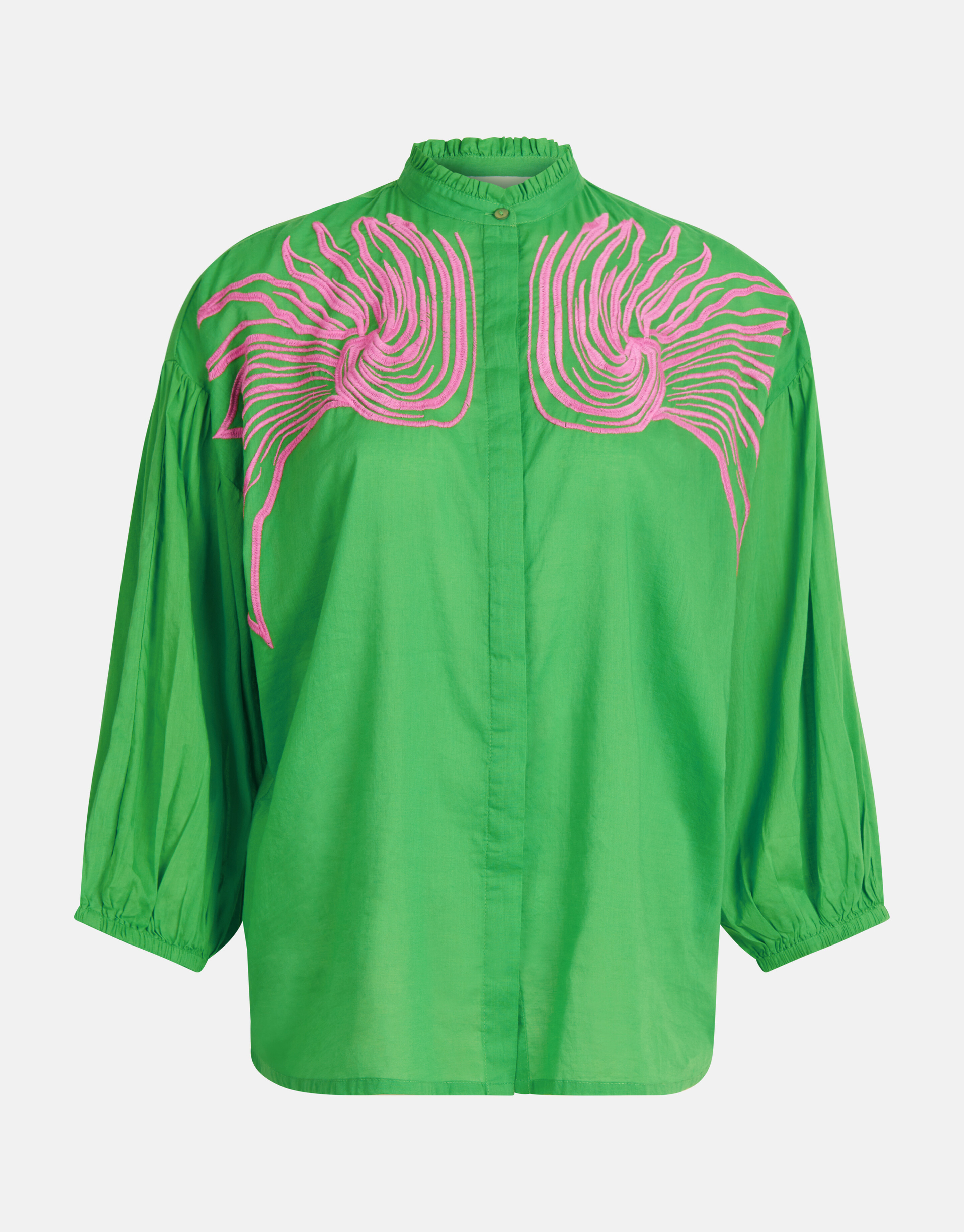 Stickerei Bluse Grün SHOEBY WOMEN