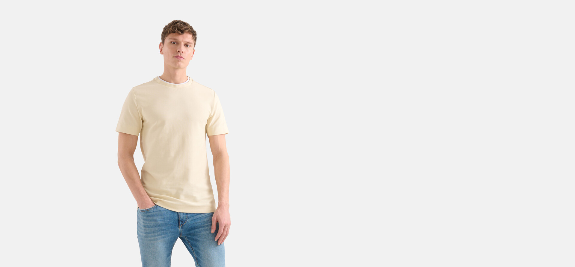 Double Layer T-Shirt Beige SHOEBY MEN