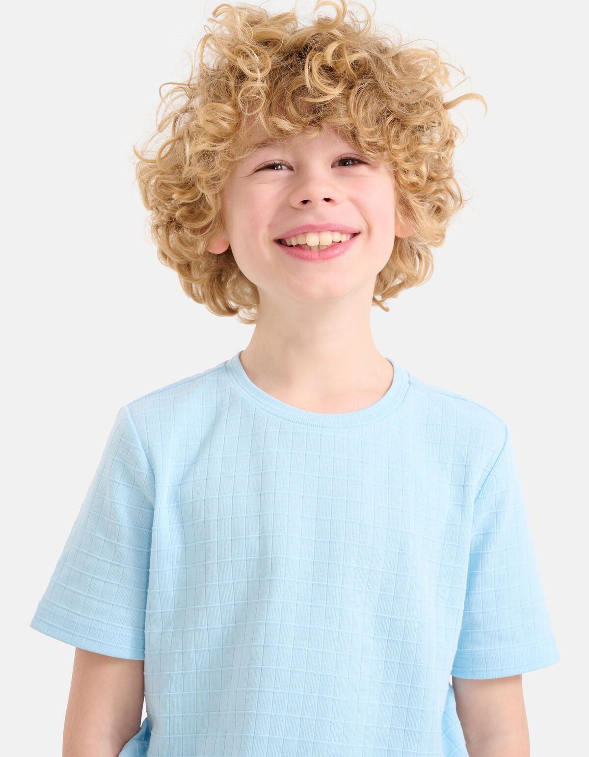 Structuur T-shirt Lichtblauw SHOEBY BOYS